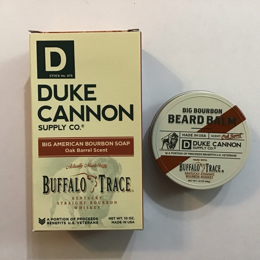 Duke Cannon Buffalo Trace Bourbon Soap and Beard Balm Oak Barrel Scent